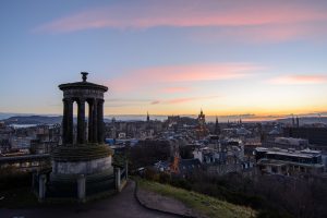 Edinburgh Calton Hill Sonnenuntergang