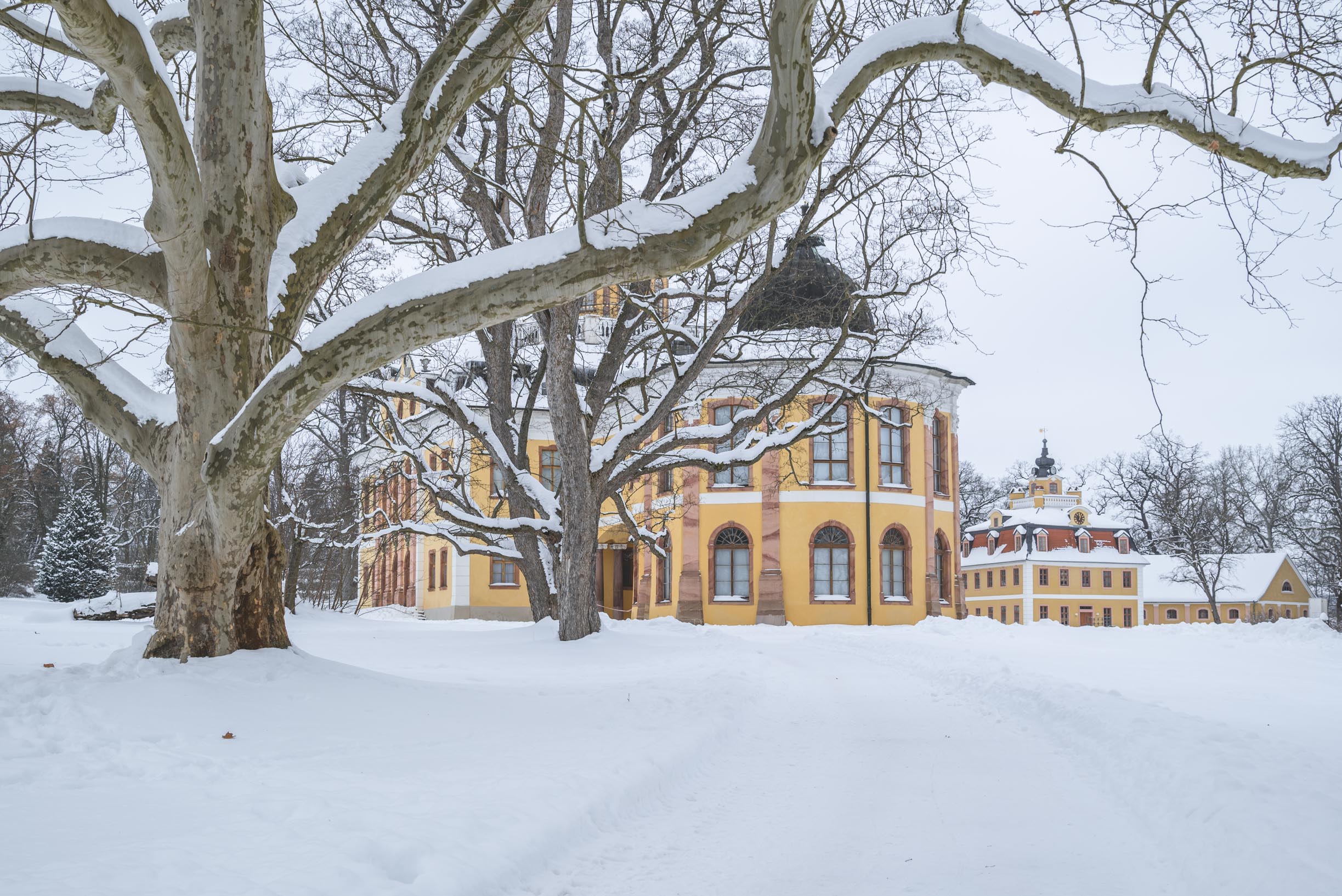 Schloss Belvedere bei Weimar im Winter